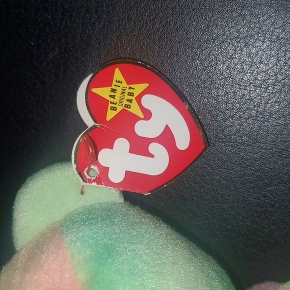 Ty PEACE Teddy Bear Rainbow Colored Red Orange Green Yellow Stuffed Animal Bear - Picture 4 of 8